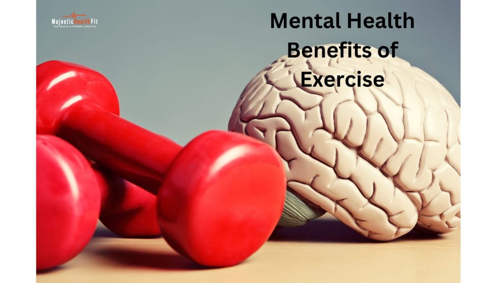 Brain and dumbbells representing the mental health benefits of exercise.