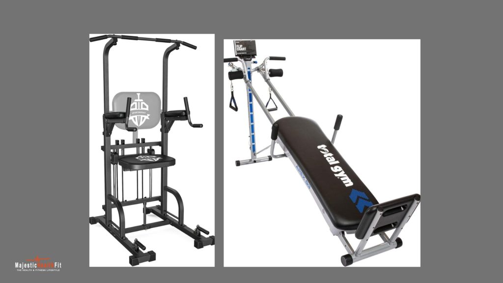 Sportsroyals Power Tower Pull Up Dip Station for strength training, a multi-function home gym fitness equipment with a 440 lbs weight capacity."